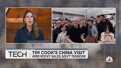 Tim Cook visits China as demand for iPhone falters