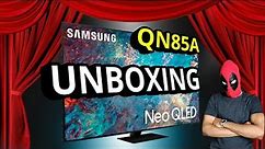 NEW 2021 Samsung QN85A Unboxing+Assembly+Demo!