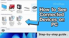 How to Check Connected Devices on PC | how To Find Connected Devices on PC