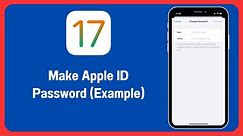 How to Make Apple ID Password Example