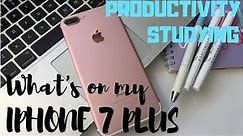 What's on my IPHONE 7 PLUS 2019 | Apps for PRODUCTIVITY and STUDYING | StudyWithKiki
