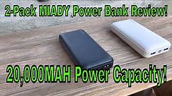 2-Pack Miady 20000mAh Portable Charger Power Bank Review: Great For Camping, Emergencies and Travel