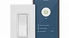 Leviton Decora Smart Switch, Wi-Fi 2nd Gen, Neutral Wire Required, Works with Matter, My Leviton, Alexa, Google Assistant, Apple Home/Siri & Wired or Wire-Free 3-Way, D215S-2RW, White