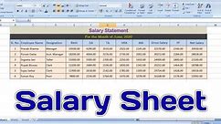 How To Create Salary Chart In Microsoft Excel | Salary Sheet in Excel