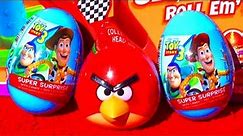 3 Toy Surprise Eggs Disney Pixar Toy Story 3 Movie Toys Angry Birds Surprises like Kinder Surprise