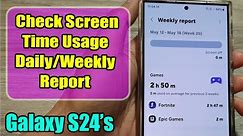 Galaxy S24/S24+/Ultra: How to Check Screen Time Usage Daily/Weekly Report