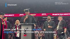 Watch: Travis Kelce chugs beer, gets University of Cincinnati diploma