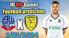 FOOTBALL PREDICTIONS TODAY 1/01/2024 SOCCER PREDICTIONS TODAY | BETTING TIPS, #footballpredictions