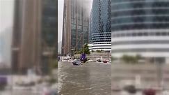 Floods in Dubai, UAE due to the heavy rain