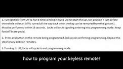 how to program a keyless entry remote key fob for ford