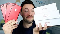 Je reçois 3 iPhone 7 Rouge édition limitée ! (Unboxing)
