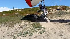 Launching a Falcon 195 from partway down the hill and top landing! I only landed at the bottom a few times this day, mainly because of soaring traffic, but I did not carry the glider back up 😉 #hanggliding WindSports Hang Gliding | Erika Klein