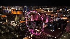 Las Vegas, Nevada, United States - 11.05.2023 - Ferris Wheel At Las Vegas In Nevada United States. Famous Night Landscape. Entertainment Scenery. Ferris Wheel At Las Vegas In Nevada United States.