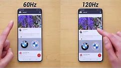 Galaxy S20 60Hz vs 120Hz Display Refresh Rate Comparison
