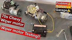 How to test a Chevy windshield wiper motor (Corvette C3) 3 prong GM windshield wiper motor, 60s 70s