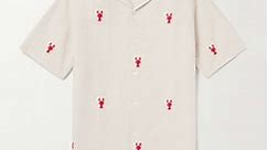 PORTUGUESE FLANNEL Lobster Convertible-Collar Embroidered Linen and Cotton-Blend Shirt for Men | MR PORTER