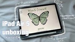 iPad Air Gen 5 256GB (Purple) + Apple Pencil unboxing- ˚ ༘♡ ⋆｡˚ (ft SHEIN haul unboxing etc)