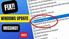 Windows Update Service Missing (How to Fix) [2023]