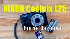 Y2K Digital camera Nikon Coolpix L25 How to use