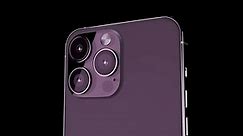 Lisbon, Portugal - May 2 2023: 3d animation of Iphone 14 Pro on the black background.