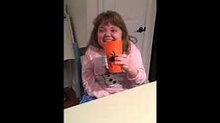 Special needs girl,cracks up laughing while burping March 13, 2015