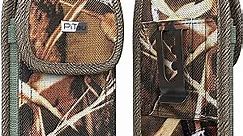 PiTau Cell Phone Belt Holder for iPhone 14, 14 Pro, 13, 13 Pro, 12, 12 Pro, 11, XR Camo Nylon Holster Case with Belt Clip Carrying Pouch Cover (Fits iPhone 14 13 12 11 with Protective Cases) Small