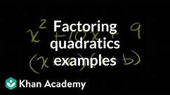 More examples of factoring quadratics with a leading coefficient of 1 | Algebra II | Khan Academy