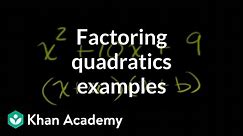 More examples of factoring quadratics with a leading coefficient of 1 | Algebra II | Khan Academy