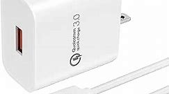 TPLTECH Quick Charge 3.0 Charger for LG Stylo 6 5 4, LG G7 G8 G8X ThinQ, LG V60 ThinQ 5G UW, LG V30 V20, LG Velvet 5G Fast Charger, LG V35 V40 V50 ThinQ, K51 K92 5G Wall Charger Type-C Charging Cable