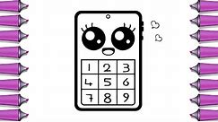 How to draw a cute phone step by step