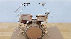 miniature DRUM KIT | How to make mini drum kit at home from