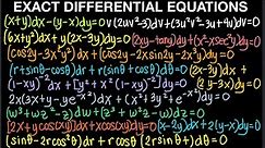 Exact Differential Equations Part 1 (Live Stream)