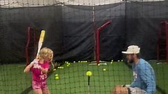 Hard work and determination learning new batting techniques with a new coach! 🥎 #6u #softball #brookspressuresoftball #gcutchsoftball #batting #battingpractice #battingcages #homeplate #coach
