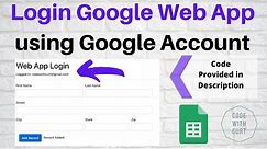 Login Google Web App using Google Account