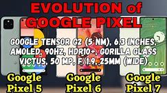 Google Pixel 5 vs Google Pixel 6 vs Google Pixel 7