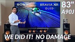 83" Sony Bravia XR A90J OLED TV Unboxing & Wall Mounting - XR83A90J