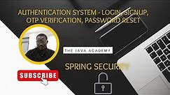 Authentication With Spring Boot OTP Verification and Forgot Password