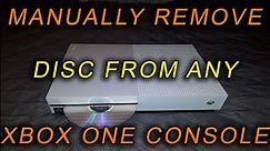Manually Eject a Disc from your Xbox One, Xbox One S or Xbox One X console.