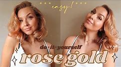 how to dye your hair ROSE GOLD at home || DIY Rose Gold