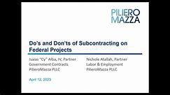 ACRA Webinar: The Do’s and Don’ts of Subcontracting on Federal Projects