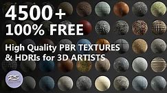 4500+ FREE High Quality PBR Textures & HDRIs for 3D Artists! (Maya, 3ds Max, Blender, Substance)