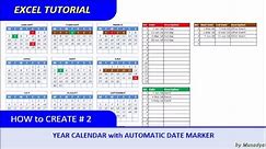 How to Create Excel Calendar for Specific Year with Automatic Date Marker