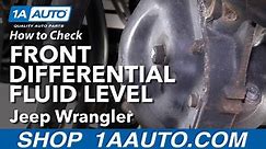 How to Check Front Differential Fluid 2006-18 Jeep Wrangler