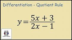 Quotient Rule u v differentiation