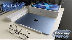 iPad Air 4 Sky Blue Unboxing and accessories