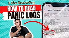 How To Solve 3 Minute Restart. Learn to Read Panic Log. iPhone Random Restart Solutions