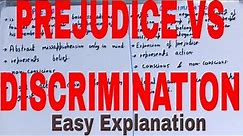 Prejudice vs Discrimination|Difference between prejudice and discrimination|Prejudice discrimination