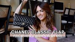 CHANEL CLASSIC FLAP | what’s in my bag, what to know before buying + is it worth it?!