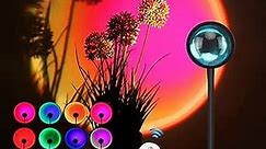 Sunset Lamp Projection, 16 Colors Sunset Lamp Multiple Colors with Remote Control, 360 Degree Rotation LED Sunset Projection Lamp Night Light with Fade Mode for Photography/Party/Home/Decor