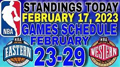 nba standings today February 17, 2024 | games schedule this week February 23-29, 2024
